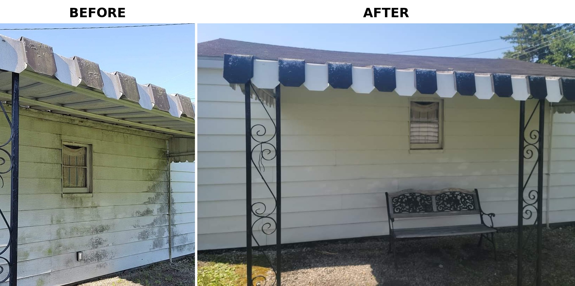 before_after South Bend power washing results